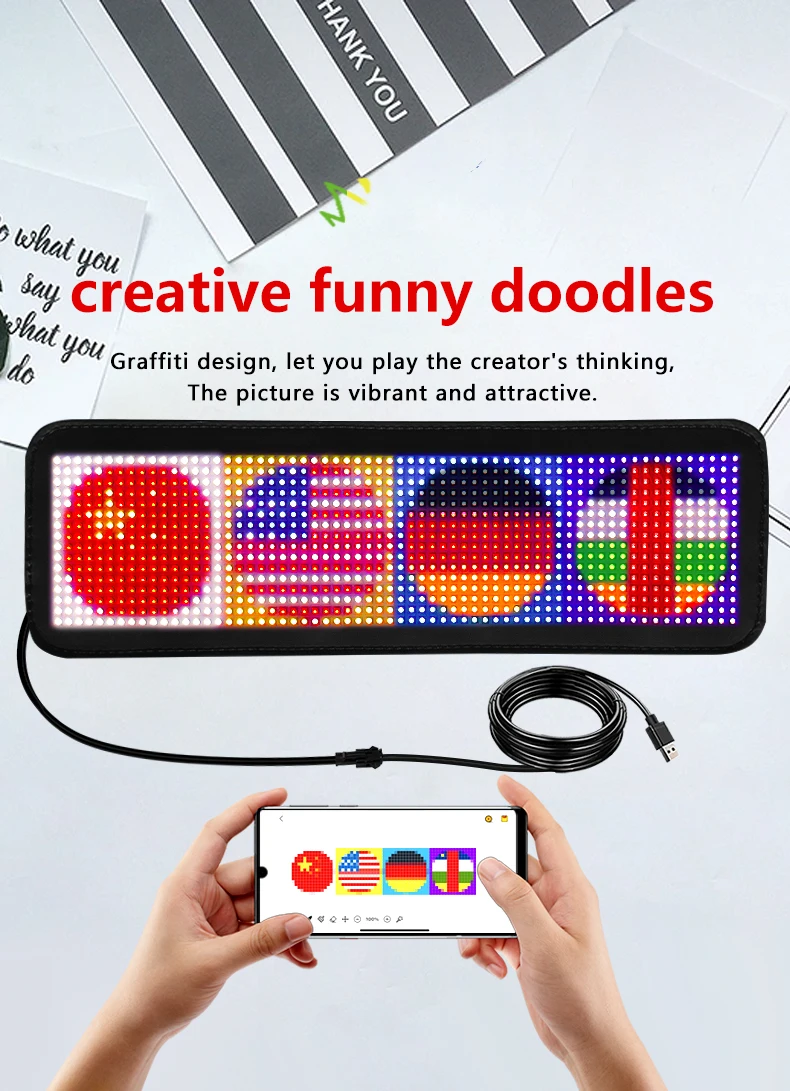 Bluetooth APP Control Multifunctional LED Display Panel Soft Screen for Advertising