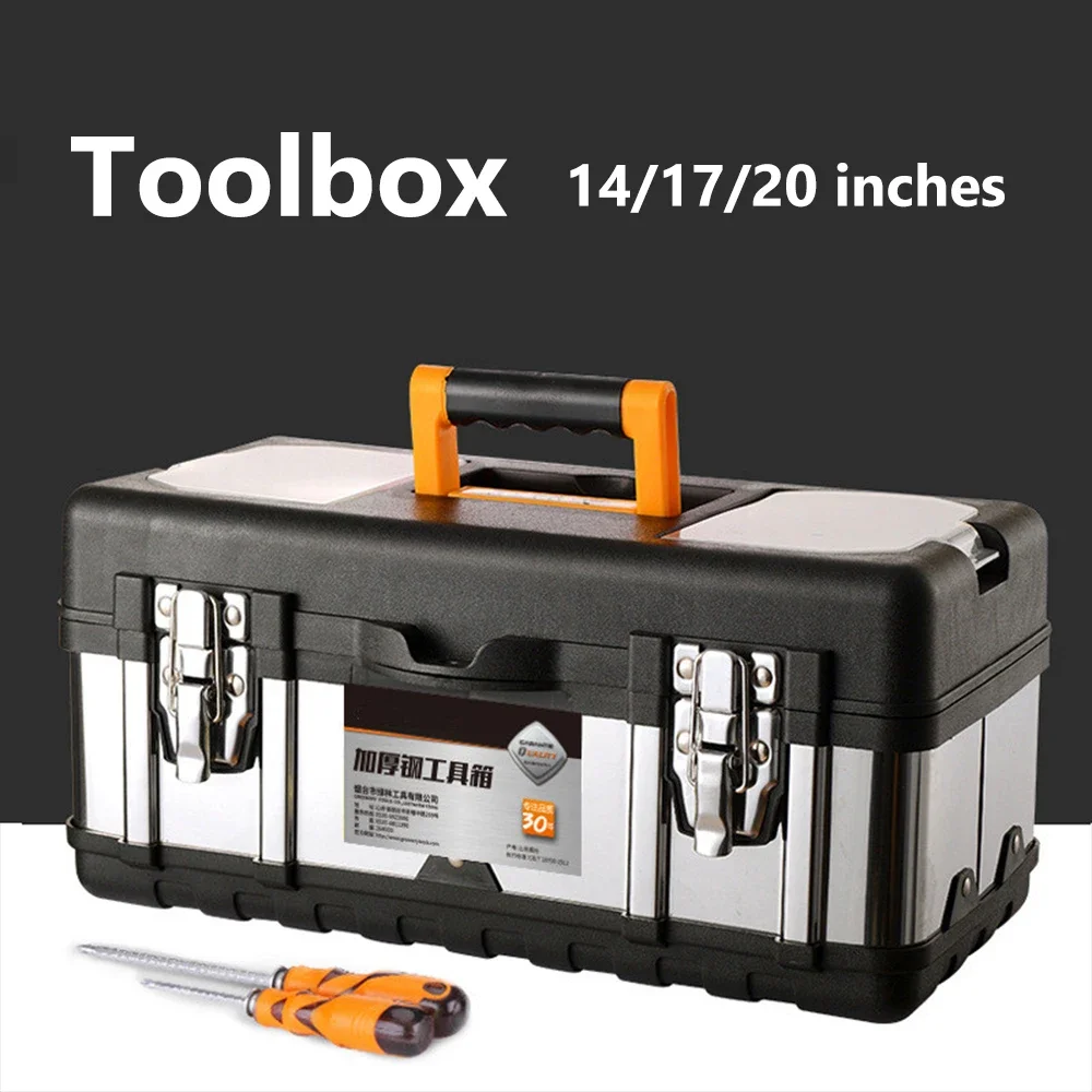 Double Layer Tool Organizer with Handle (14/17/20 inches) Multi-Size Tool Box Multi-Functional Portable Tool Storage Case