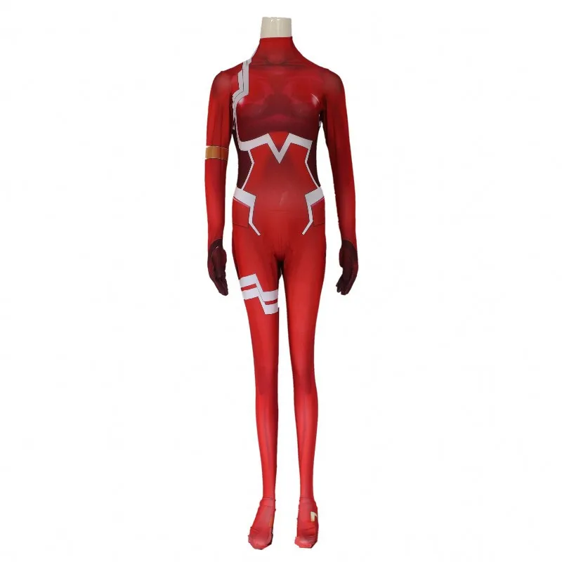 

Darling in the Franxx Zero Two Cosplay D.va Costume jumpsuit Zentai Halloween Catsuit Bodysuit