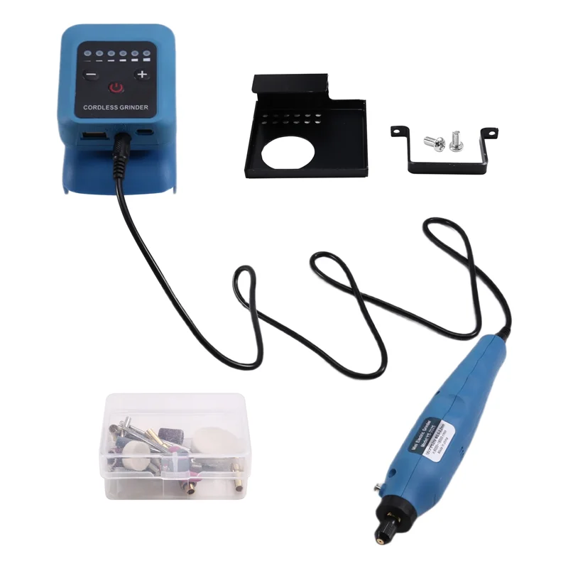 FYBL-80W Kit smerigliatrice elettrica a batteria Velocità senza carico fino a 18000 giri/min Smerigliatrice elettrica ricaricabile fai-da-te per batteria 18V-21V