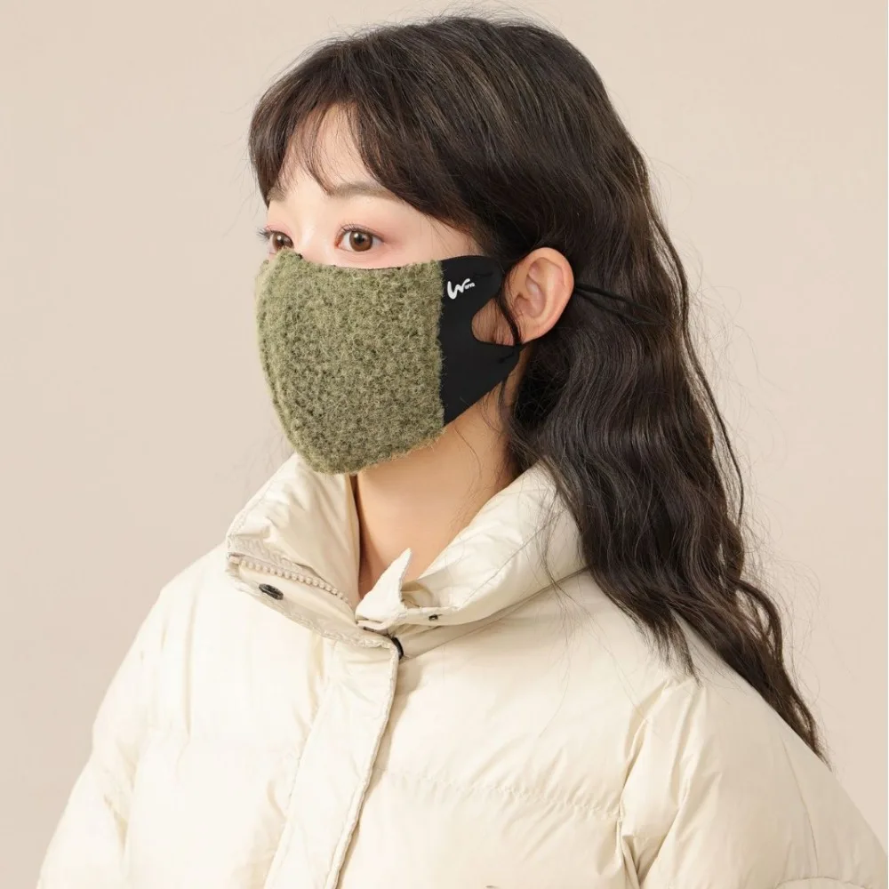 Nieuwe opgerolde fluwelen dames winter warm masker winddicht zachte opslag warmte fietsmaskers verstelbare warmte gereedschap fleece mondkap
