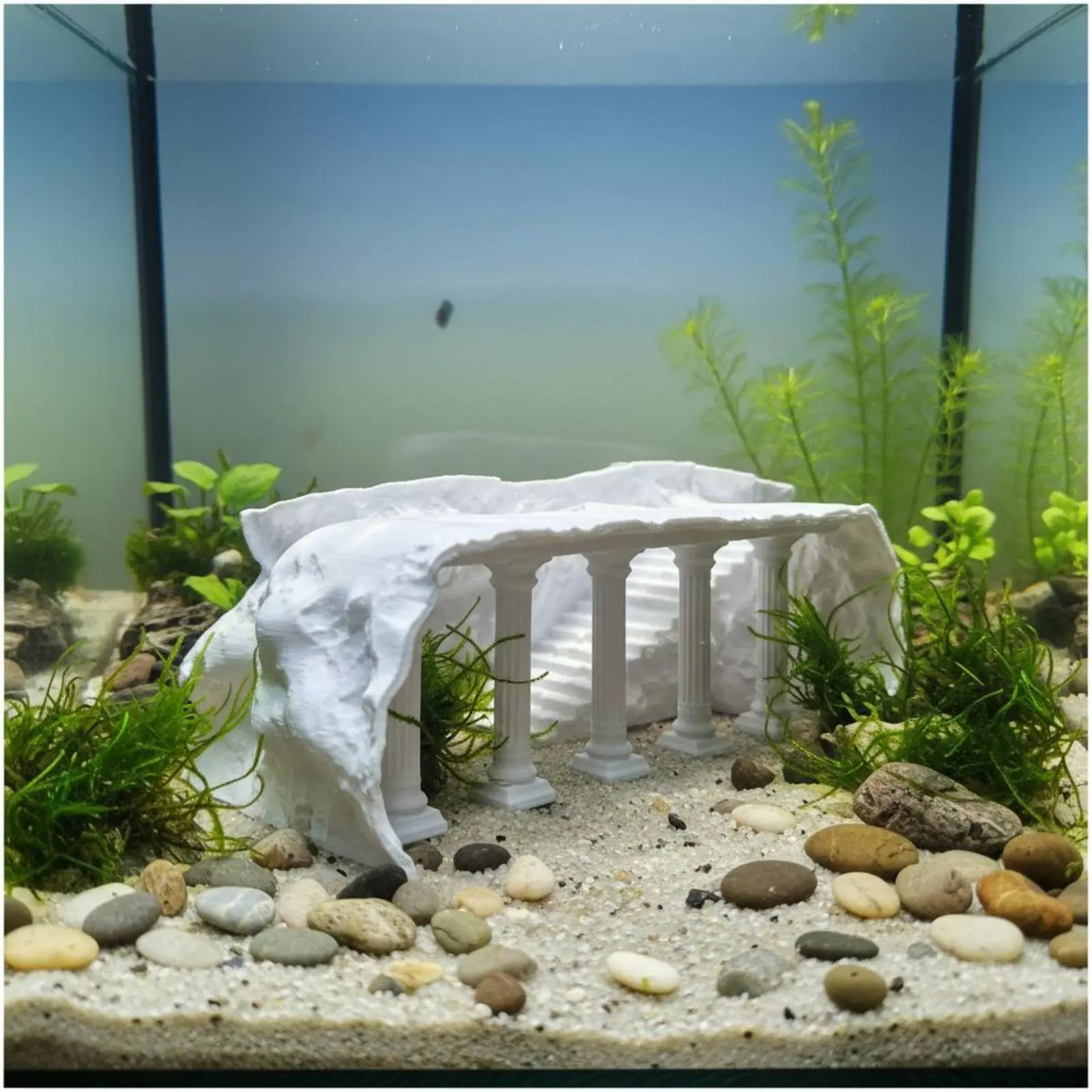 

Column Cave Aquarium Decor Detailed Palace Design Roman Column Ornament Shrimp Hideout Cave Realistic Stone Look for Aquascape