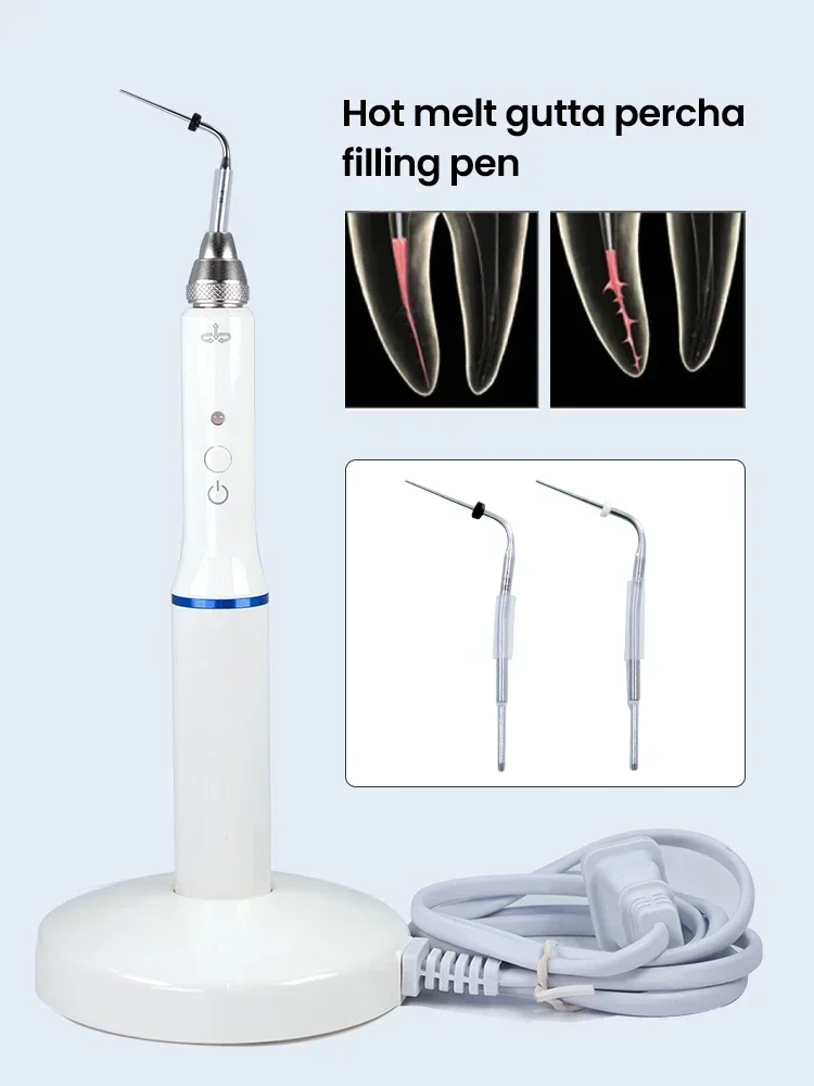 Dental bezprzewodowy Gutta Percha bezprzewodowy wieszak System obturacji Endo elektryczny podgrzewany długopis 2 końcówki ogrzewanie endodontyczne