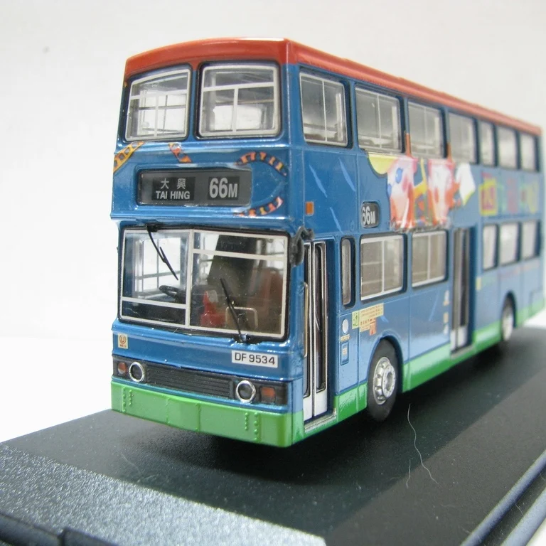 Diecast escala 1:76 KMB de dos pisos BENZ-Benz O305 autobús Tai Hing 66M coche en miniatura de aleación juguete coleccionable regalo exhibición de recuerdo