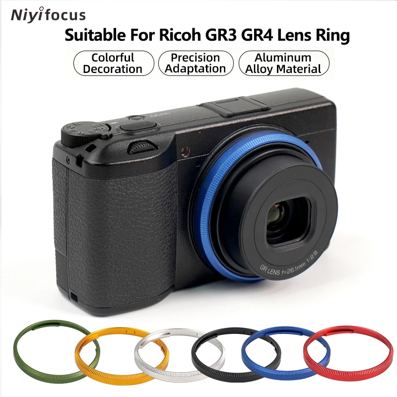 Aluminum Alloy Lens Decorative Ring for Ricoh GR3 GR4 GR III Precision Fit Colorful Lens Trim Ring Camera Decoration Accessory