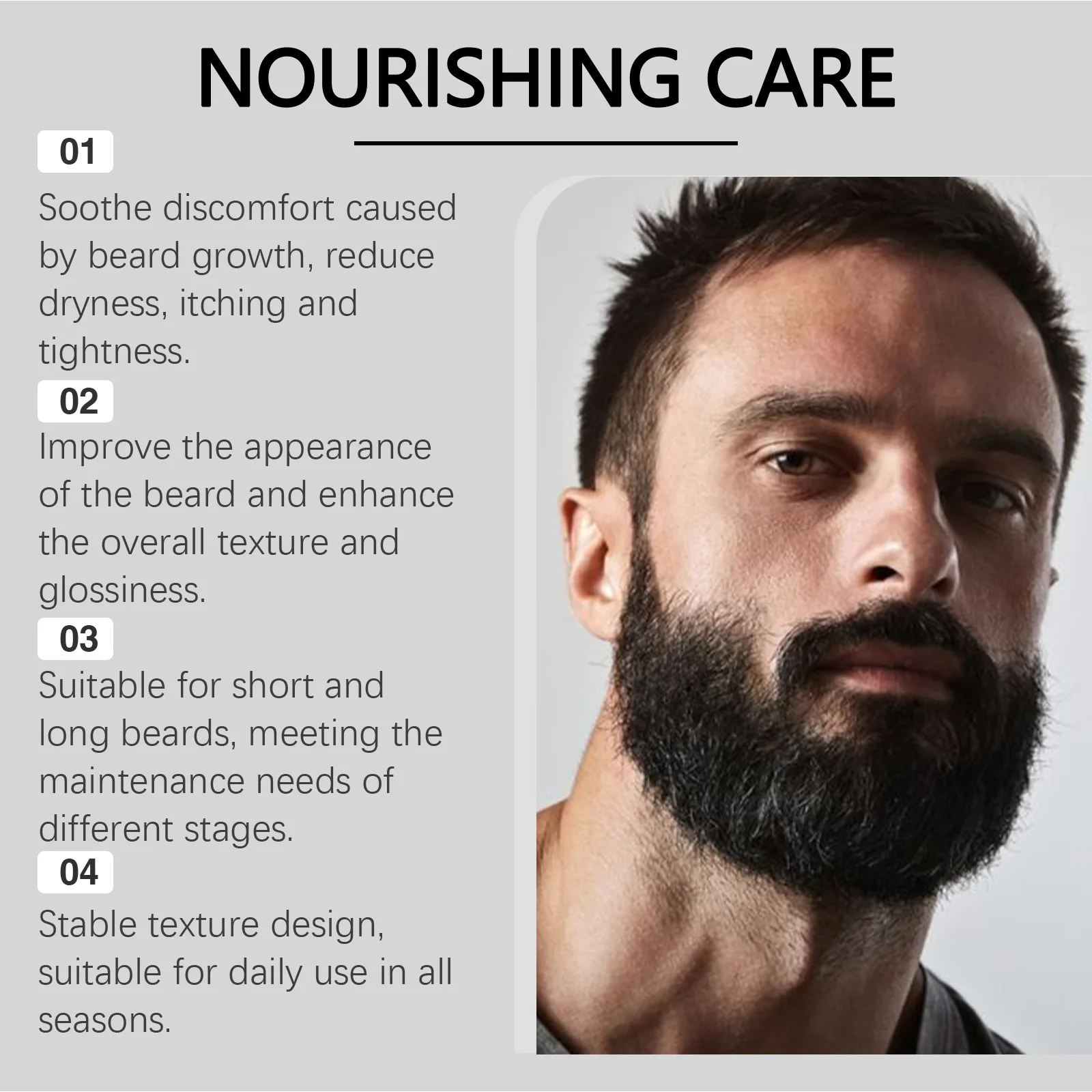イーストムーンひげ栄養バーム持続的な柔らかさ栄養を与える毛根改善保湿魅力的なデート男性ひげケアクリーム