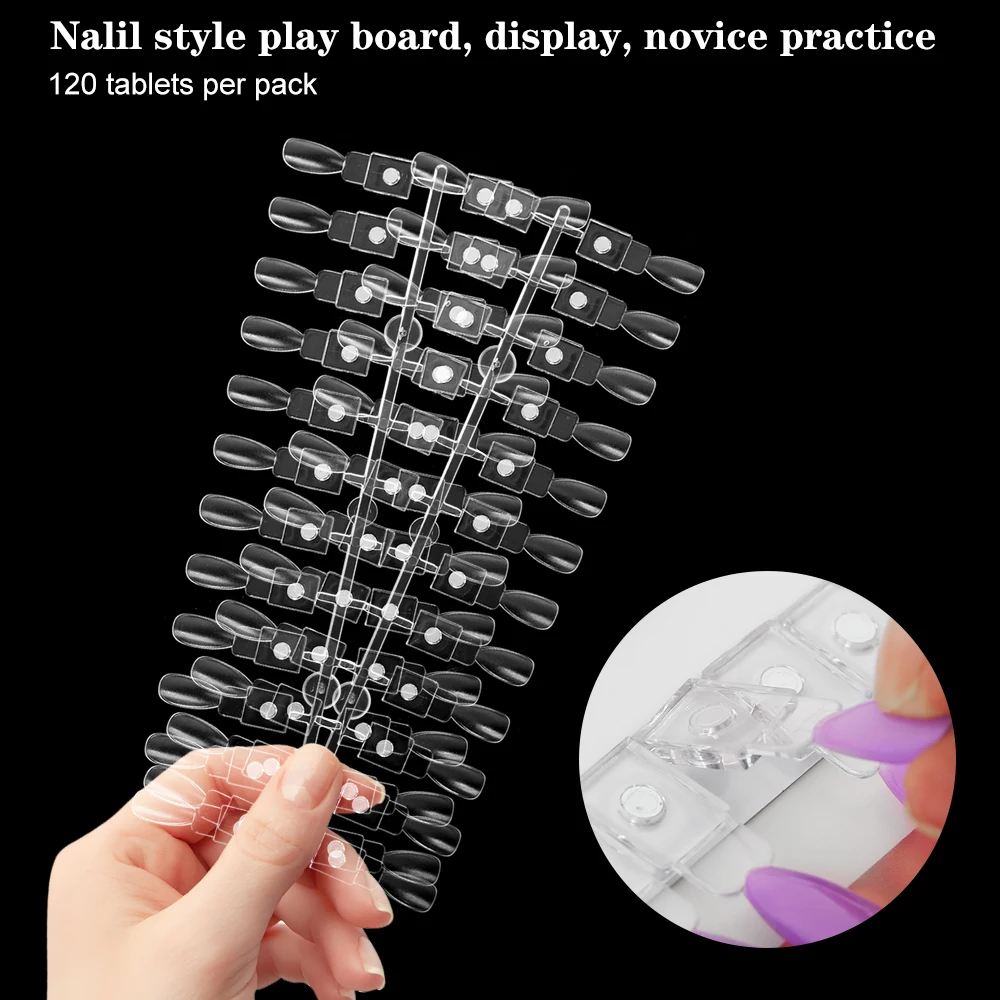 48/72/120 Stück magnetische Nagelspitzen, wiederverwendbar, künstliche Nägel, abnehmbar, einfache Farbanwendung und Testen, modisches Nagelzubehör, Nagelkunst – Detail 8