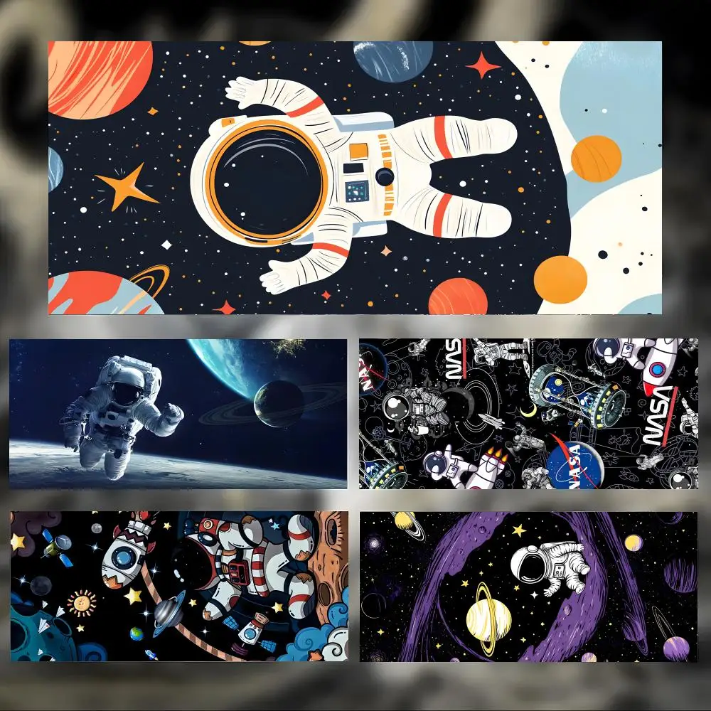 Cool Futuristic Art A-Astronaut Theme Mouse Pad Large Thick Desk Pad Stitched Edges Gaming Mouse Mat for PC