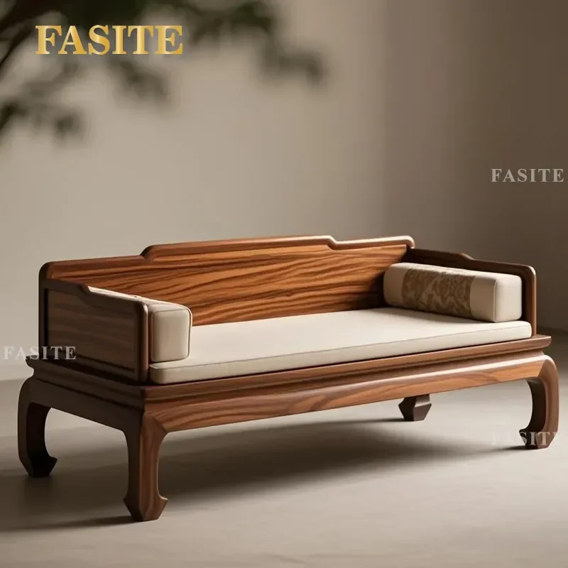 For New Chinese Style Arhat Bed Aesthetic Solid Wood Sofa Bed Dual Purpose Chaise Lounge for Living Room Small Apartment