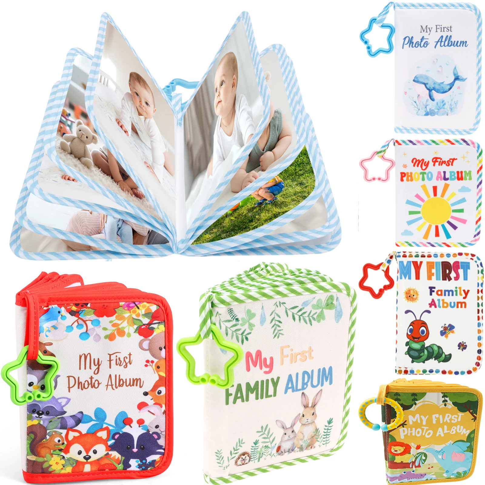 Stoff-Speicheralbum, weiches Tuch, Cartoon-Baby-Foto, Familienspeicher, Album, Buch, DIY-Fotoalbum, handgefertigt, Andenken, Kind, Weihnachtsgeschenk