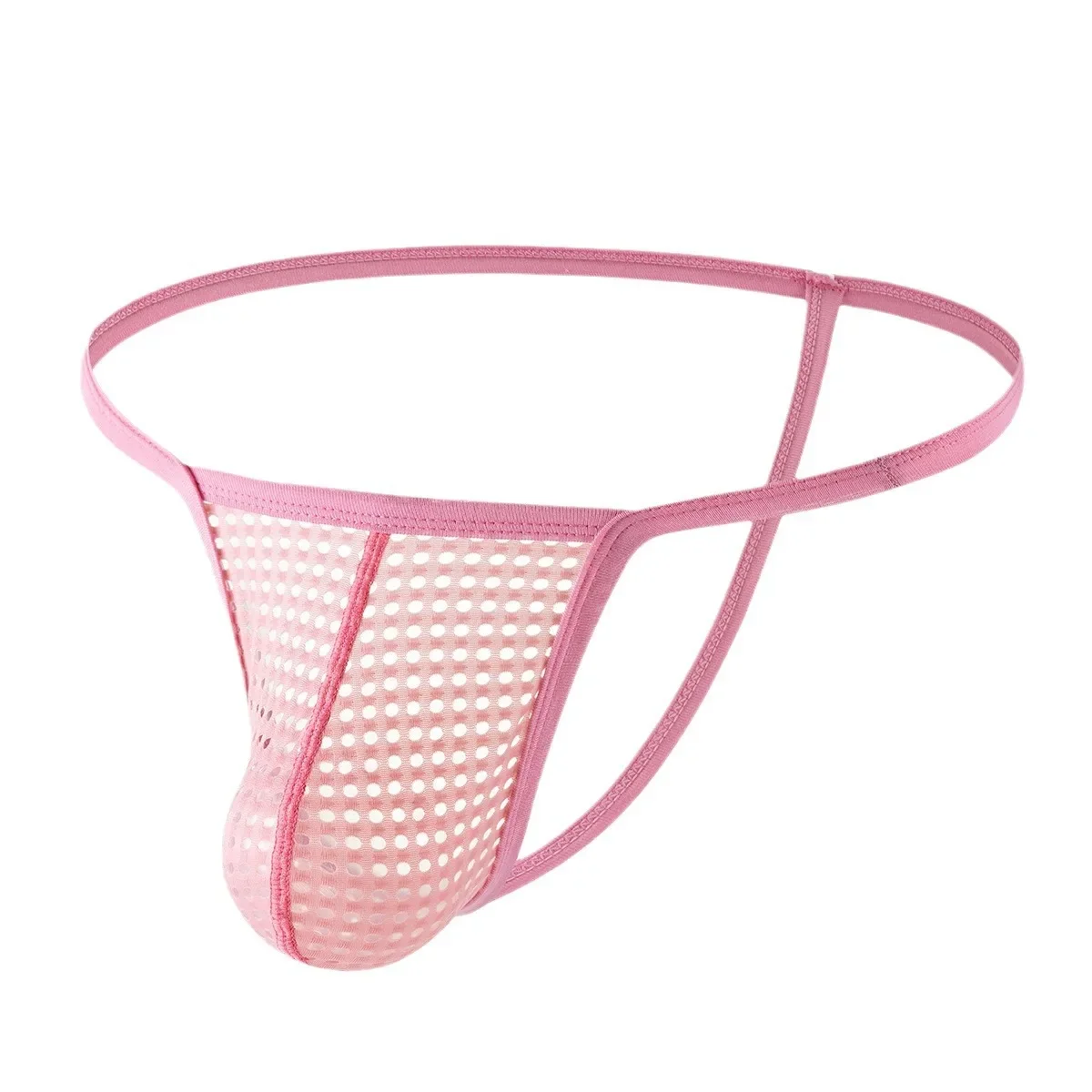 

Men Mesh Thong Low Rise Sexy Breathable See Through Nightclub Underwear Gays Erotic U Pouch T-string Full Transparent Underpants