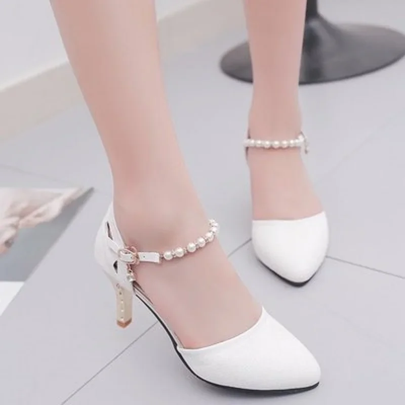 Fashion Elegant Comfort Spring & Summer Hollow Out Rivet Stiletto Heels for Sexy Party Women Cute Black Leather Heel Sheos A89