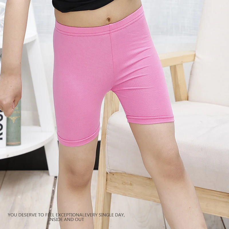 2024 kids girls safety dance Leggings shorts Children pants bike short breathable cotton winter Under stretch Solid-Color 3 pack