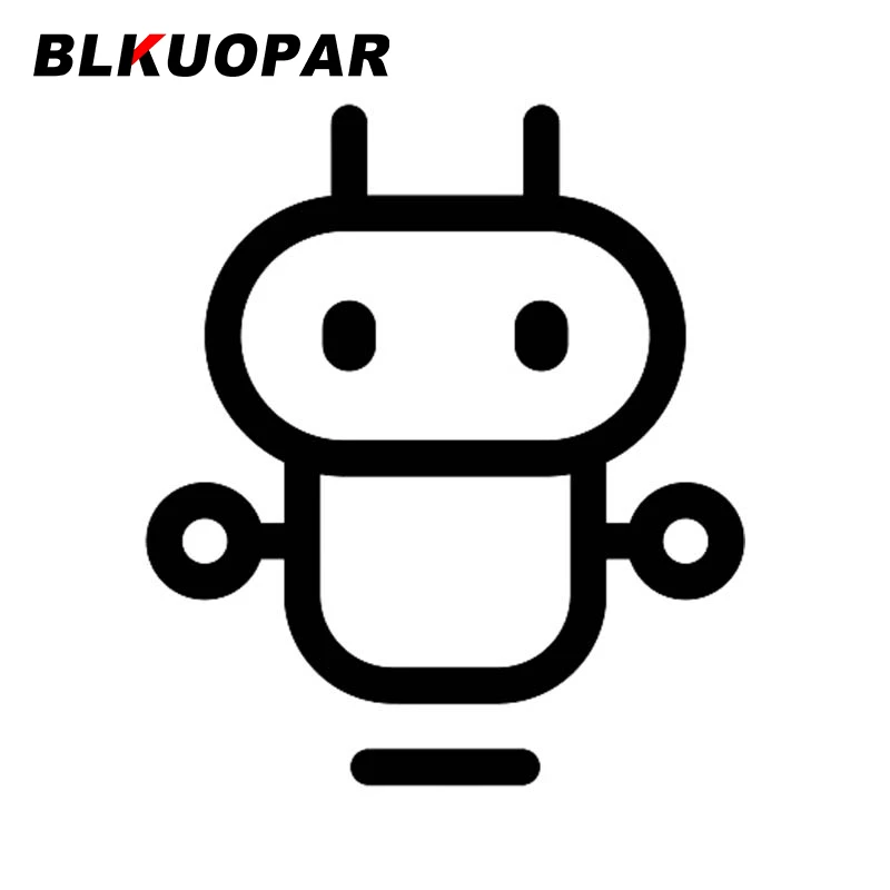 BLKUOPAR Robot Logo Car Sticker Scratch-proof Waterproof Decal Funny Sunscreen Creative Windshield Surfboard Car Door Protector