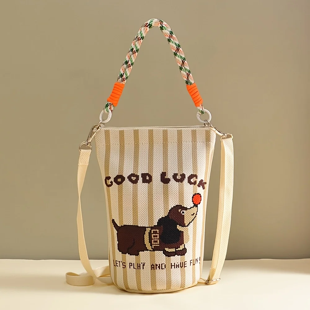 2025 Koreanische Version Neue Ins Knoten-Handtasche Modische Gestrickte Umhängetasche Vielseitige Reise-Bucket-Bag mit Großer Kapazität – Detail 4
