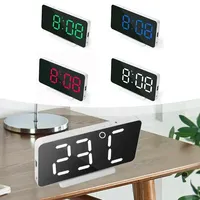 LED Digital Alarm Clock with Large Screen and Mirror Finish Ideal for Smart Home Integration and Car Decoration
