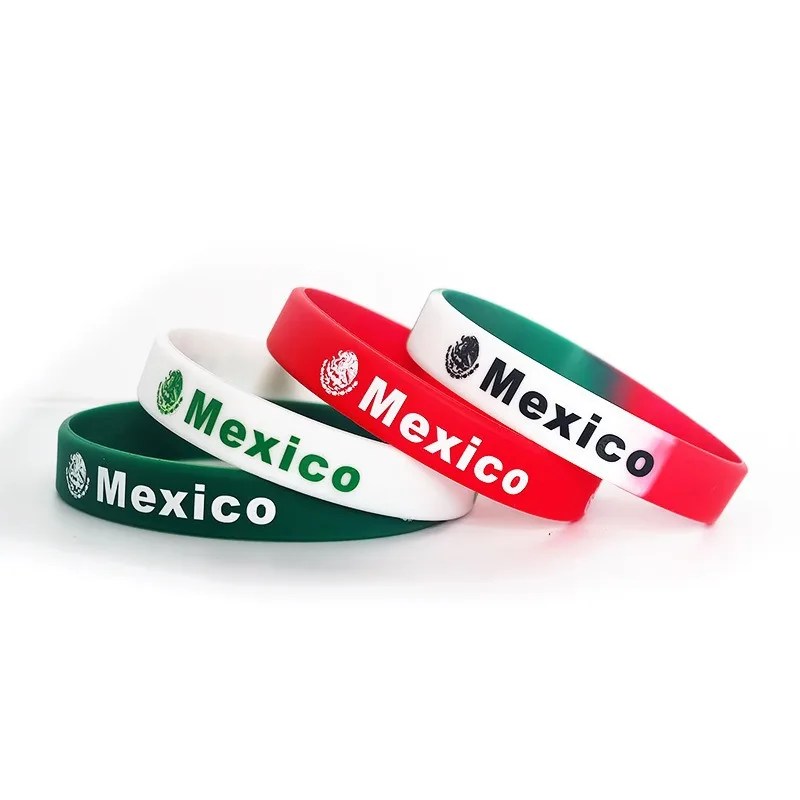 Flags Country Silicone Bracelet for Men Women Brazil Germany Spain Italy Germany Canada France Charm Wristband for Sport Bangles