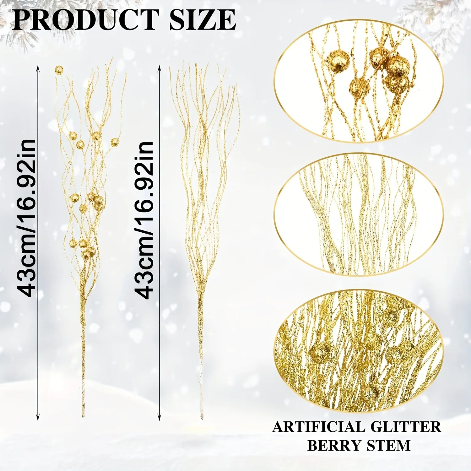 8 Stück künstliche Beerenblumenstrauß Weihnachtsdekoration Weihnachtsbaumschmuck für Heimdekoration Partyzubehör Neujahrszubehör – Detail 2