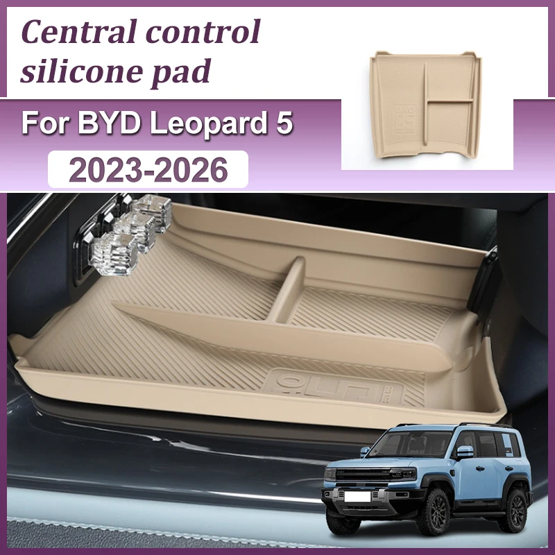 Silicone Storage Box For BYD Fang Cheng Bao Leopard 5 Accessories 	Denza B5 2023 2024 2025 2026 Center Console Under Storage Pad