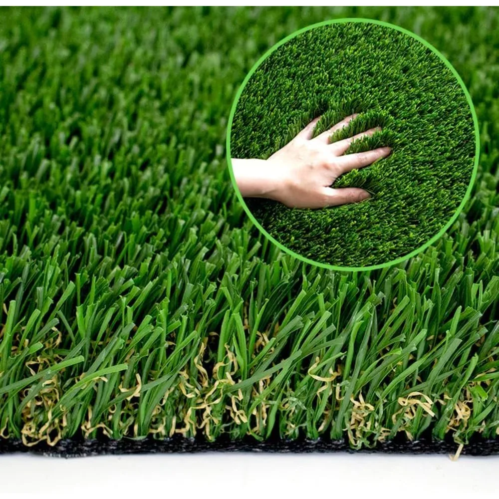 

1.77 Inch Pile Height Ultrathick Artificial Grass Turf 3FTX5FT,Luxurious PU Backing Indoor/Outdoor Dog Synthetic Grass