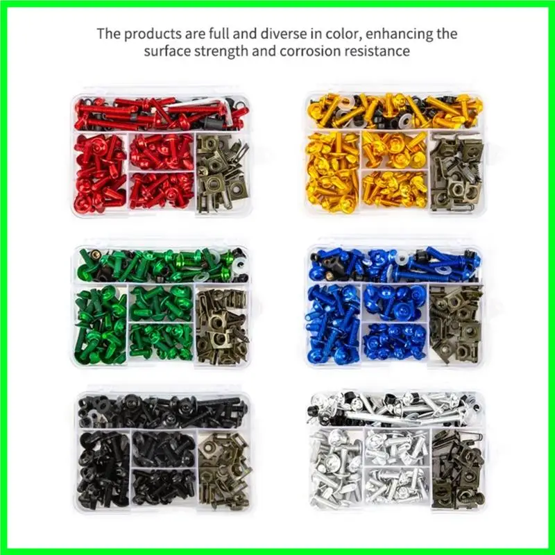

T3EF 177Pcs Fairing Bolts Motorcycle Screws Body Screws Motorcycle Windscreen