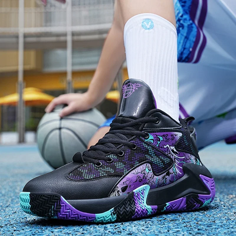 Herren-Basketballschuhe, atmungsaktiv, für den Außenbereich, Unisex, leichte Sportschuhe, Trainer, sportliche Damen-Unisex-Sneaker von hoher Qualität – Detail 14