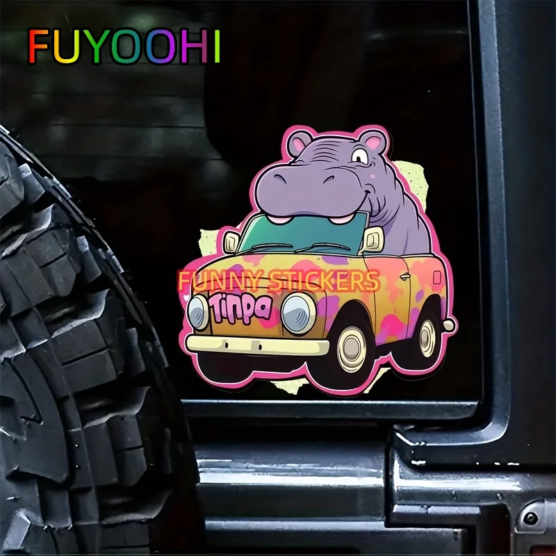 FUYOOHI Car Hippo Decals, Anime Decals,  Vinyl Decals For Car Bumpers, Trucks, Laptops, Water Bottles, Guitars And More