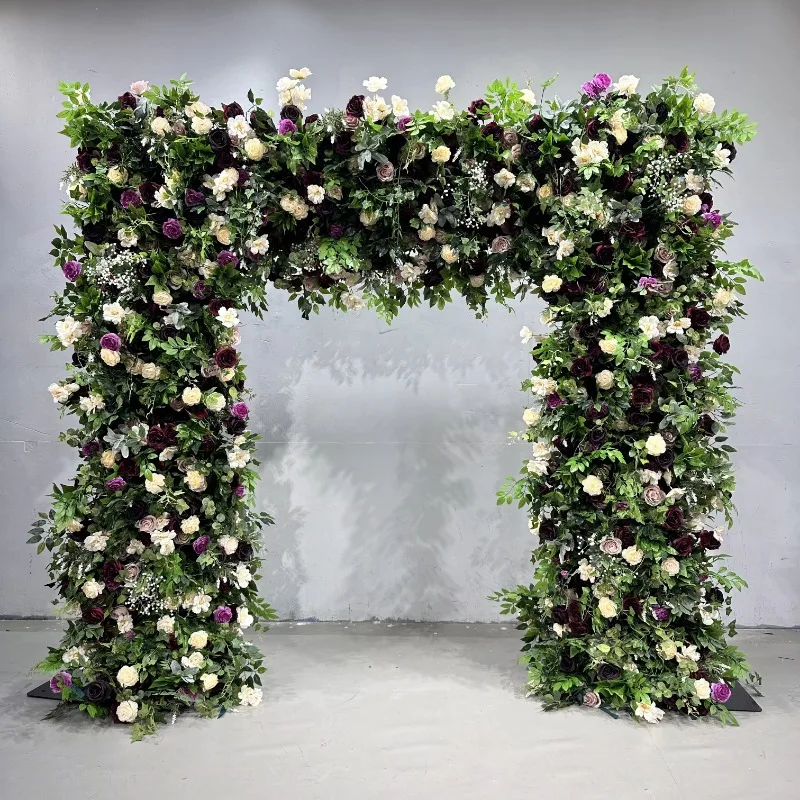 New Arrival High Quality Green Roses Orchid Wedding Decorations Factory Direct Sale Square Shaped Arch for Wedding