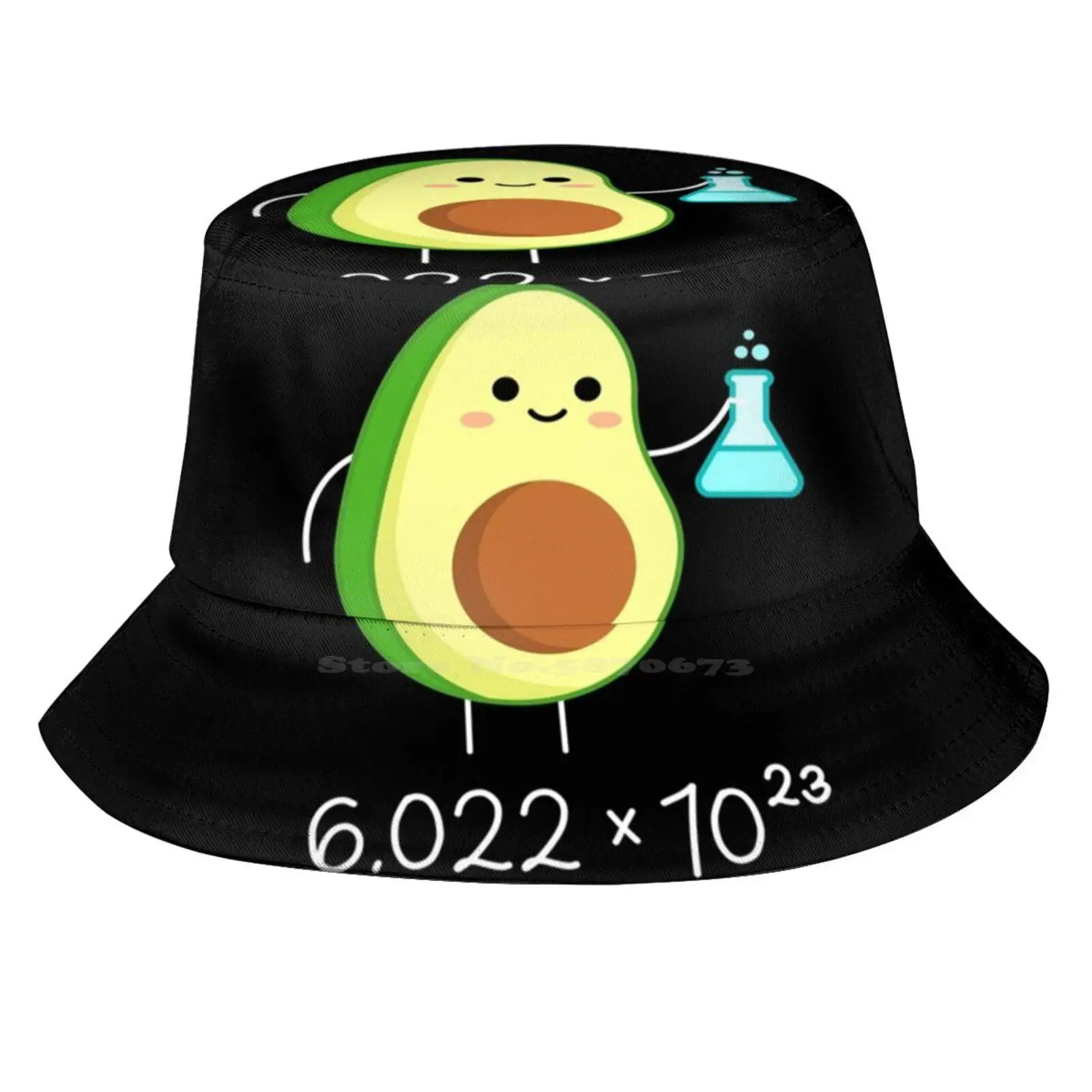 Avogadro'S Number Pun. Cute Avocado Chemist. Sun Cap Fisherman Hat Bucket Hats Avogadros Number Avocado Cute 6 022 X 10 23