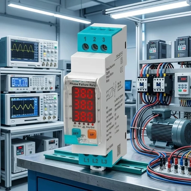 FKV‑03HF Phase‑Sequence Voltage Protection Relay AC Phase‑Loss Phase‑Imbalance Monitoring DIN‑Rail Protective Device