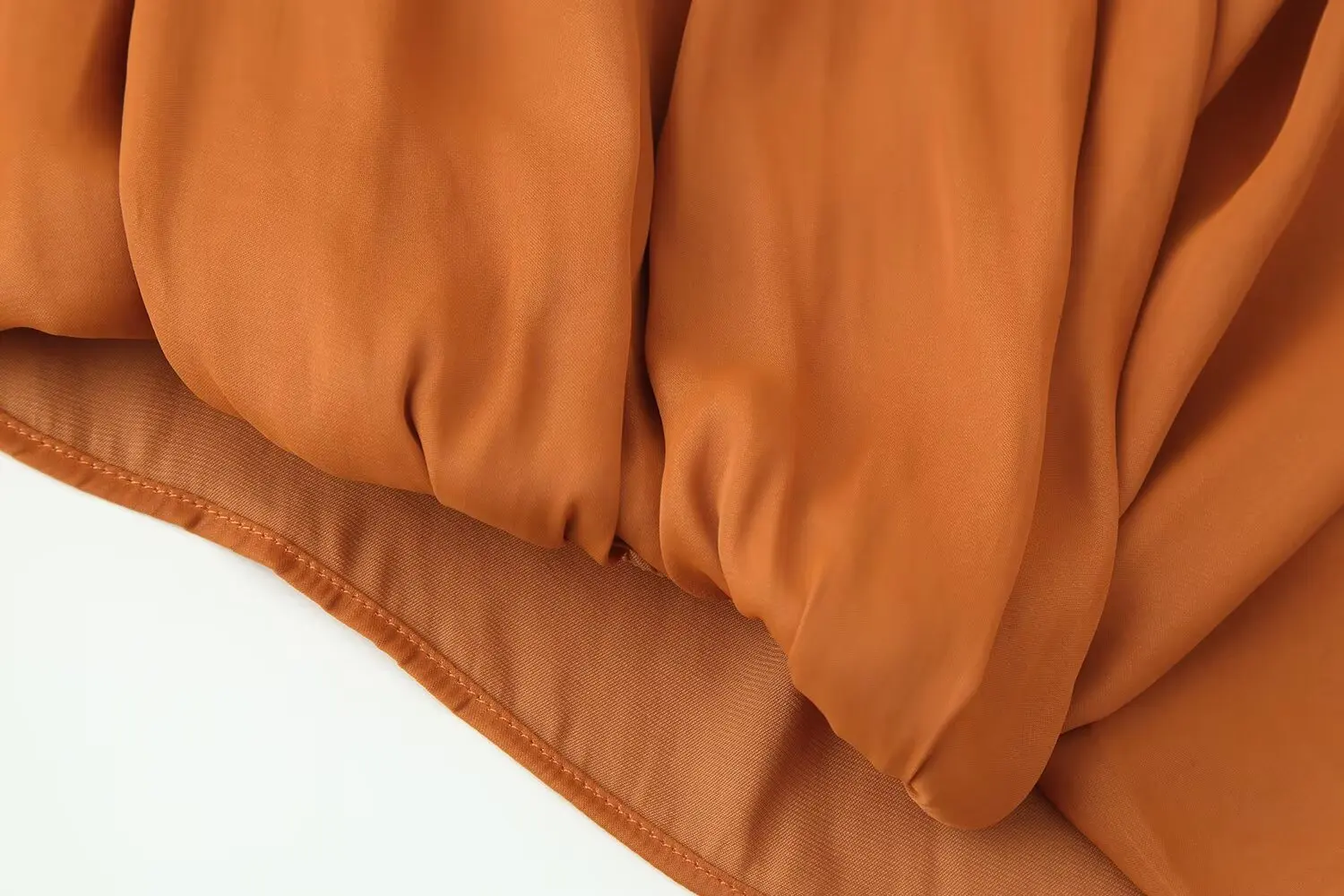 Nlzgmsj 2026 Sommer Damen Orange Neckholder-Bluse Ärmellos mit Überkreuz-Drapierung Rückenfreies Crop-Top – Detail 6