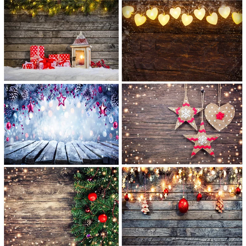 

Christmas Wooden Planks Theme Photography Background Snowman Children Portrait Backdrops For Photo Studio Props 211220 SDMB-08