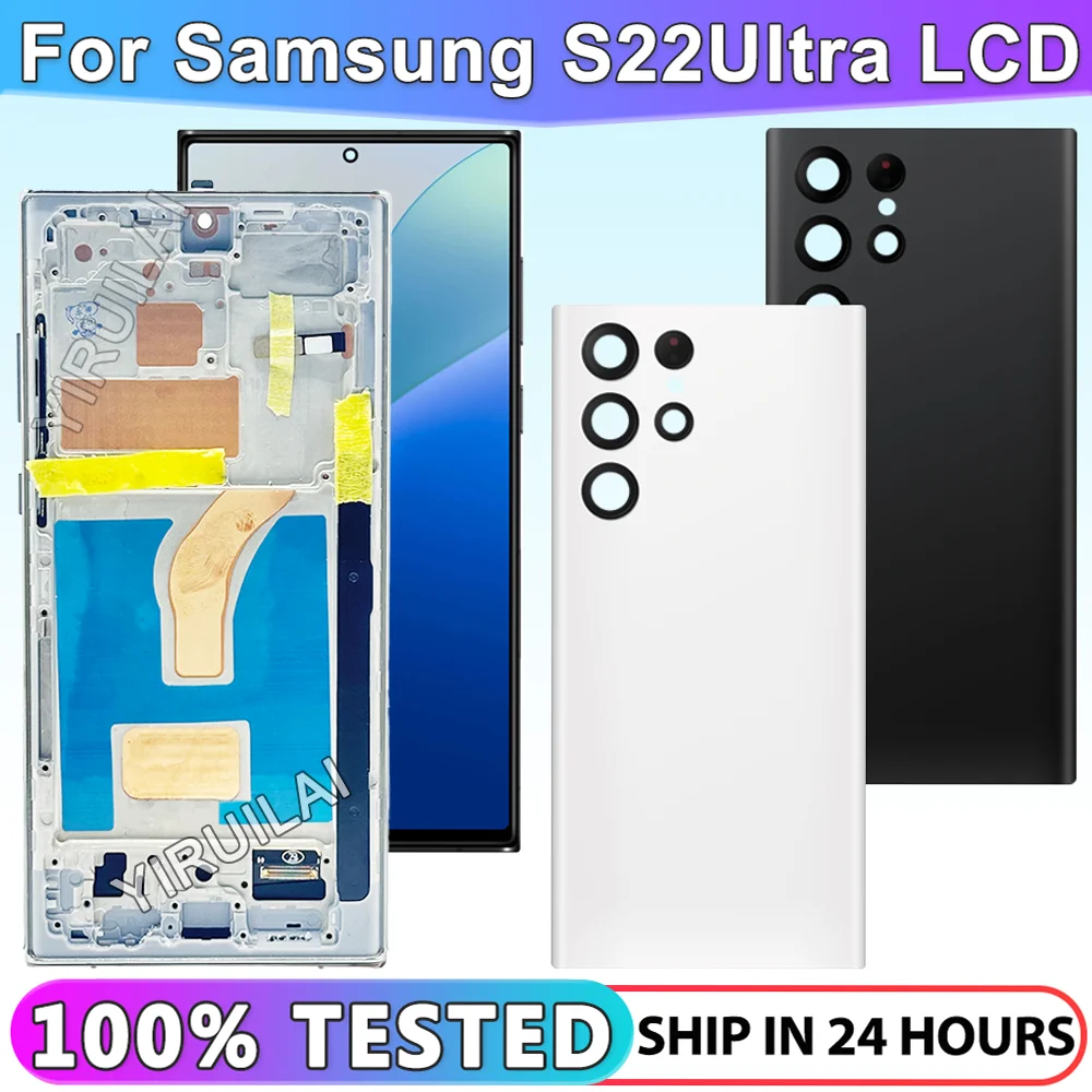 Qualité TFT pour Samsung S22 Ultra 5G écran tactile LCD avec cadre, pour Samsung S22 Ultra S908
