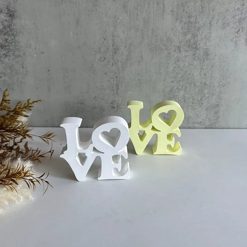 

Letter LOVE Silicone Mold DIY Epoxy Resin Valentine'S Day Pendant Ornament Mold Cement Plaster Candle Resin Craft Home Decor