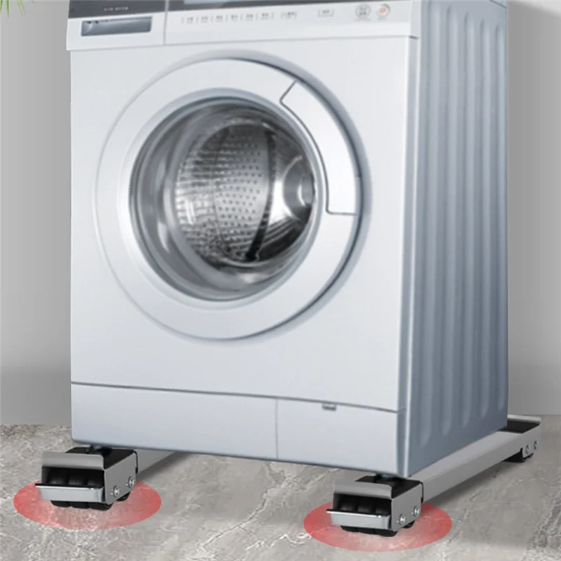 ユニバーサル洗濯機スタンド、24輪乾燥機ホルダー、拡張可能な冷蔵庫ベース、モバイルカート、収納棚、グレー