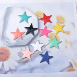 20pcs Copper Two-sided Enamel Start Charms oil dripping Five pointed star Ear Pendant DIY Jewelry Earring Making