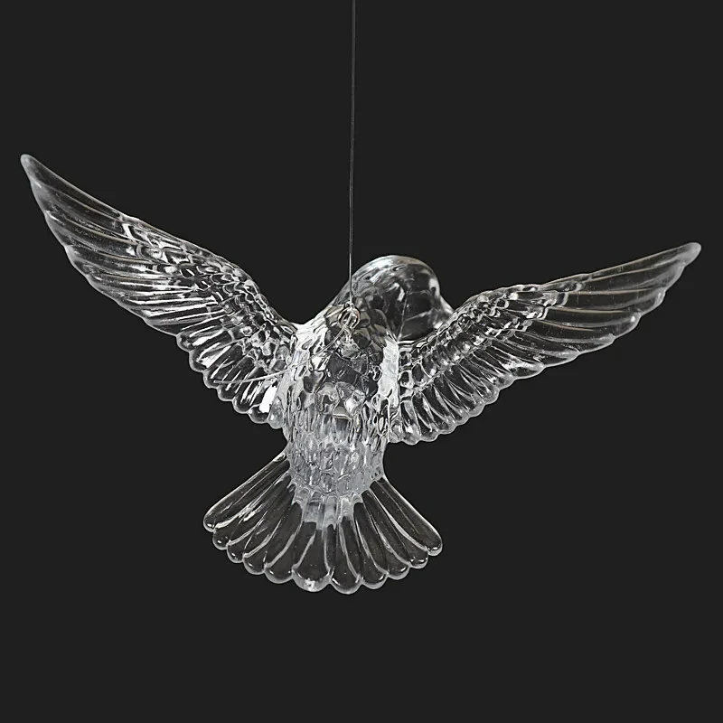 Pendentif oiseau en cristal transparent acrylique de haute qualité, décoration de convocation de mariage romantique, pendentif aérien colibri