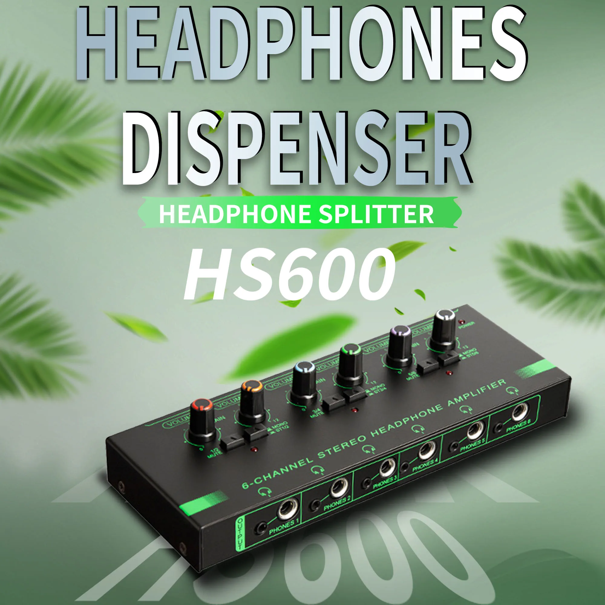 

Профессиональный 6-канальный усилитель для наушников с RGB-подсветкой, дистрибьютор для мониторинга звука без потерь