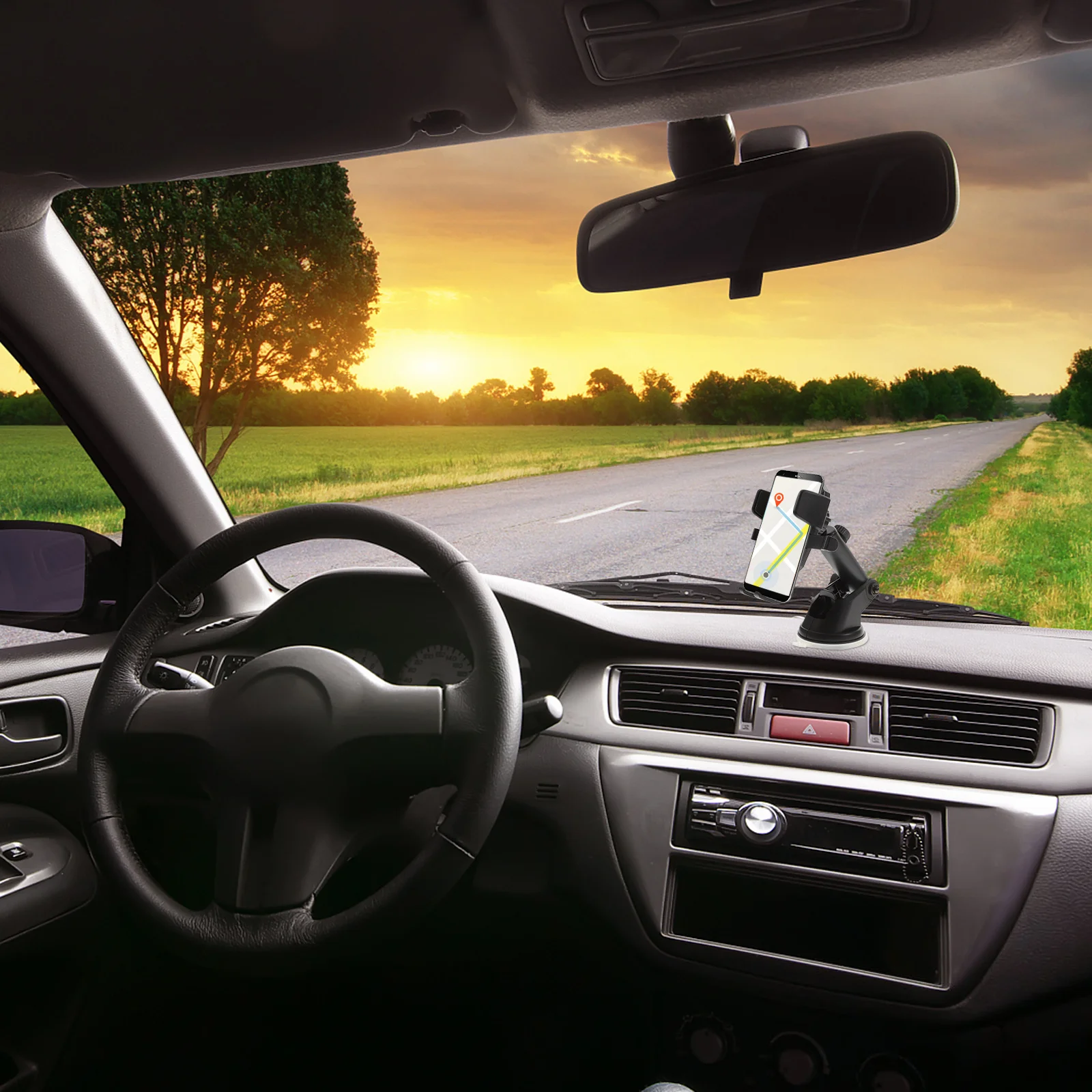 

Car Phone Mount Universal Adhesive Extendable Dashboard Phone Stand 360 Rotate Cellphone Holder for Navigation Safe Driving