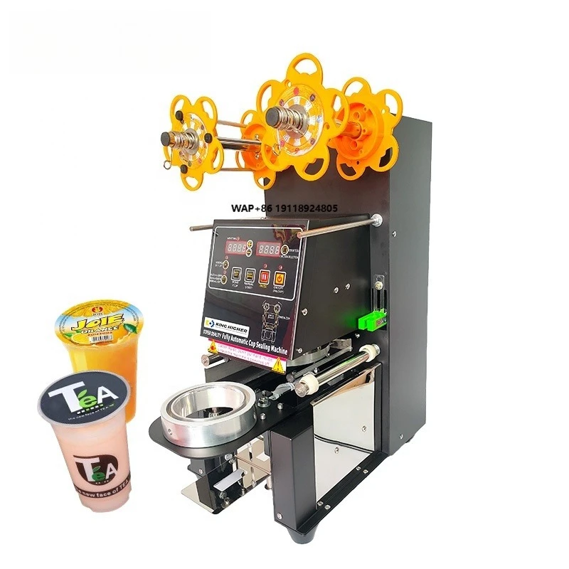 

Commercial Fully Automatic Cup Sealing Machine for Boba Bubble Tea Fruit Juice Smoothie Plastic Paper Cup Sealer 98mm 120mm