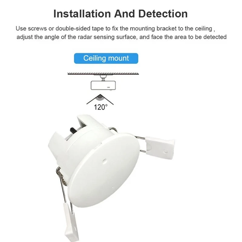 FFYY-Tuya Smart Life Wifi Millimeter Wave Radar 24Ghz Human Presence Motion Sensor Luminance Detector App Monitor 80-250VAC