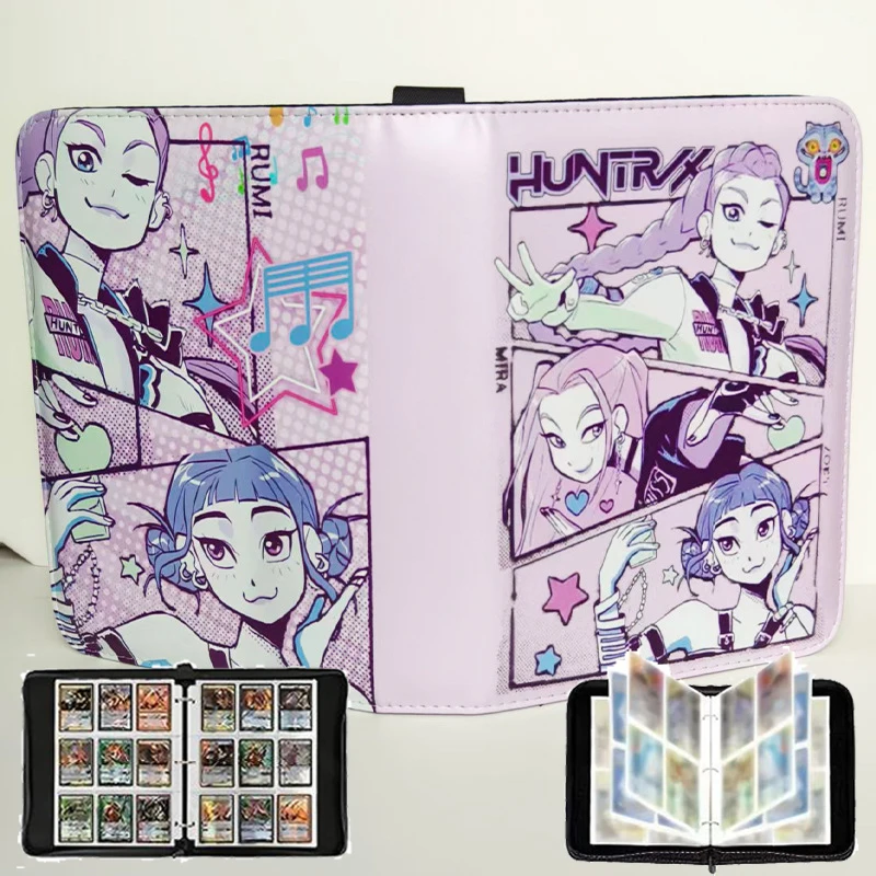 Kpop – livret de cartes Demon Hunter, Collection de cartes périphériques, sac de rangement à fermeture éclair à feuilles mobiles, grille 4/9 50 Pages, livret de cartes cadeaux