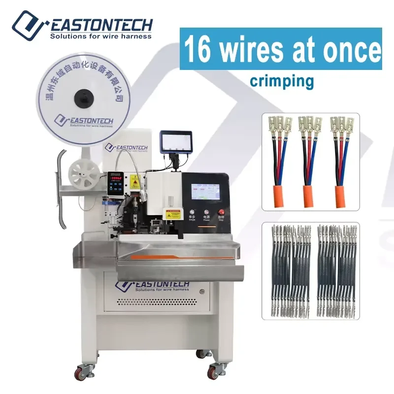 CE Certificate Servo Motor Cable Manufacturing Equipment EW-5540 Automatic Wire Sheath Stripping & Crimping Machine for