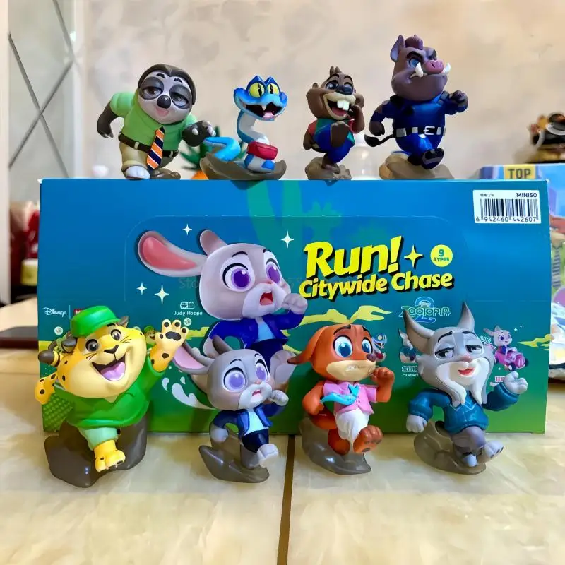 

Genuine Disney Zootopia Run Citywide Chase Series Blind Box Nick Judy Desktop Ornament Collection Kawaii Figure Birthday Gifts