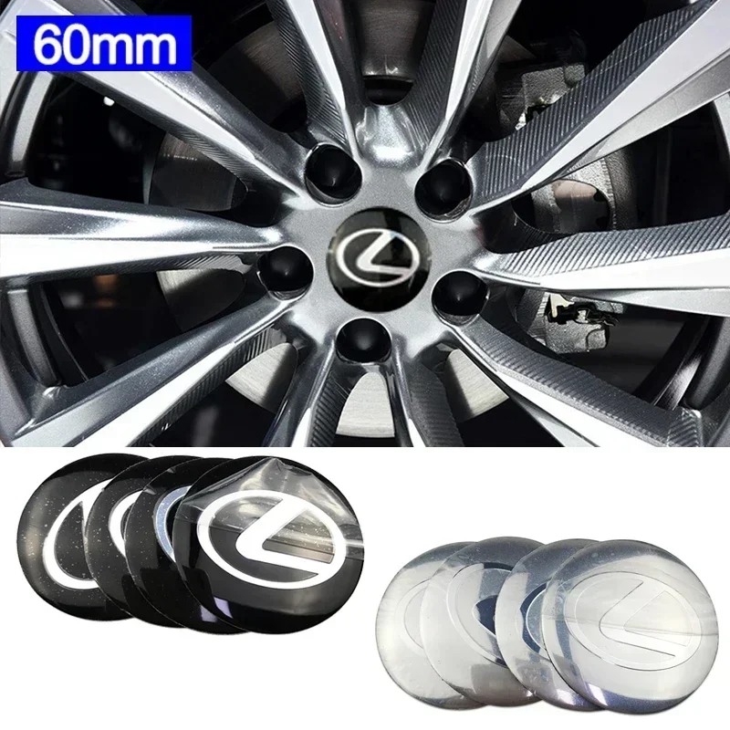 60MM Wheel Center Hubcap Sticker for Lexus NX200T ES250 ES300 ES350 RX350 RX400 GX300 IS300 IS400 Car Sticker Decals Accessories