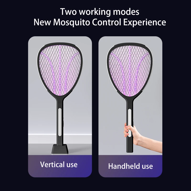 3 In 1 Widening of The Power Grid Electric Mosquito Swatter 3000V C-type Charging Mosquito and Fly Killer