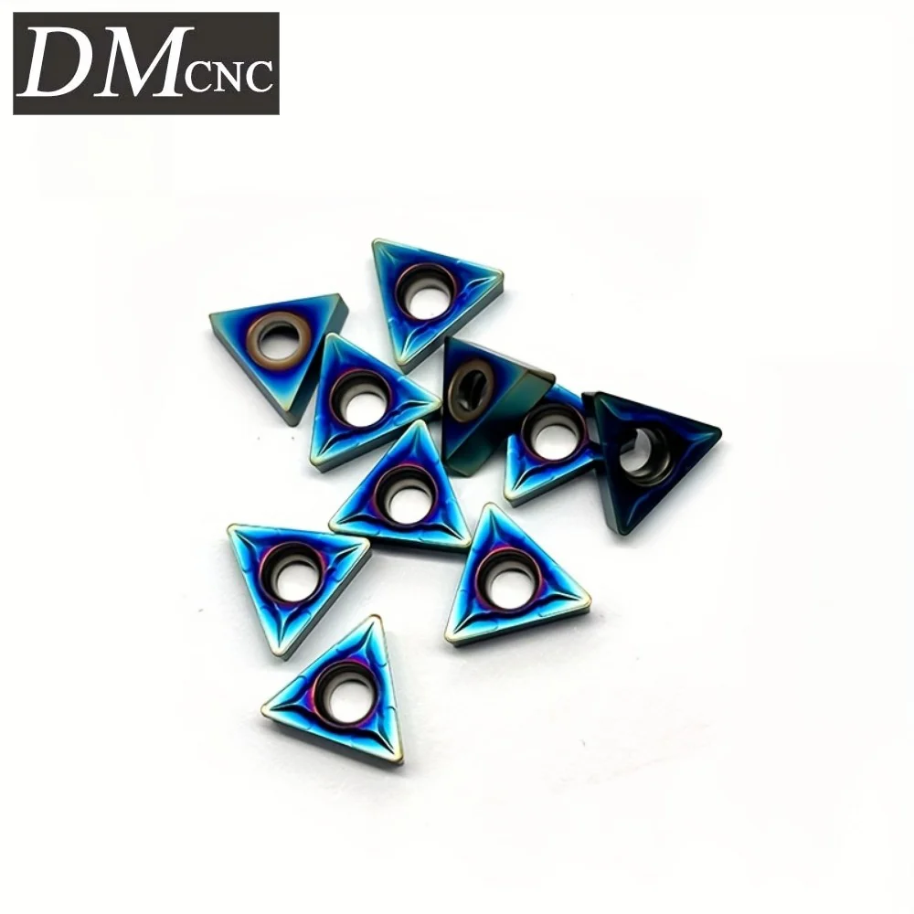 

10PCS TCMT16T304/308 Nano Blue Inserts | Stainless Steel CNC Turning | AlCrN+WS₂ Coated
