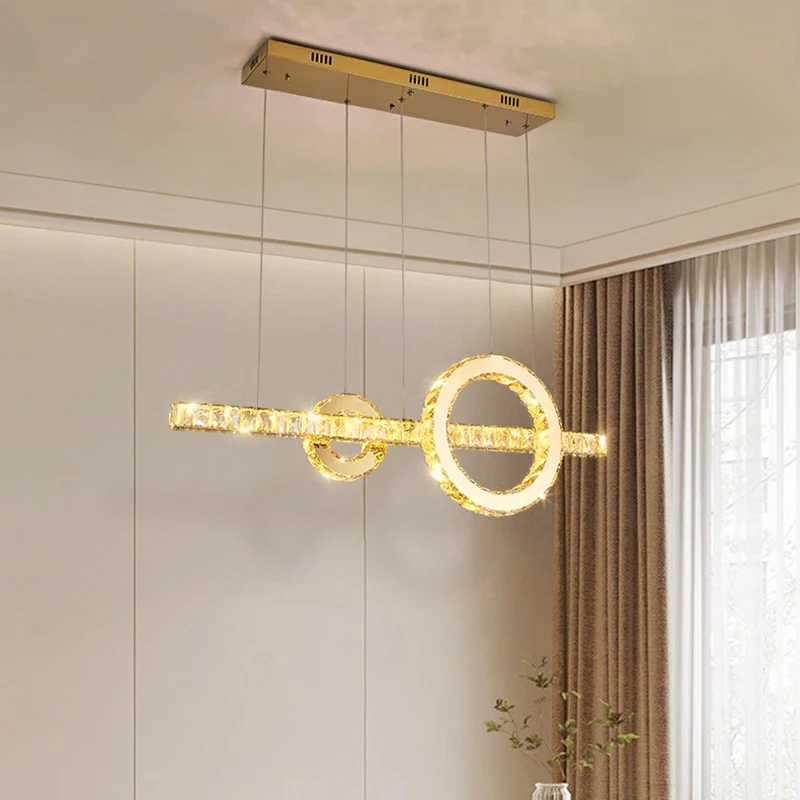 Modern Home Decoration Crystal Chandelier Stair Pendant Lamp Living Room Pendant Lights Interior Lighting