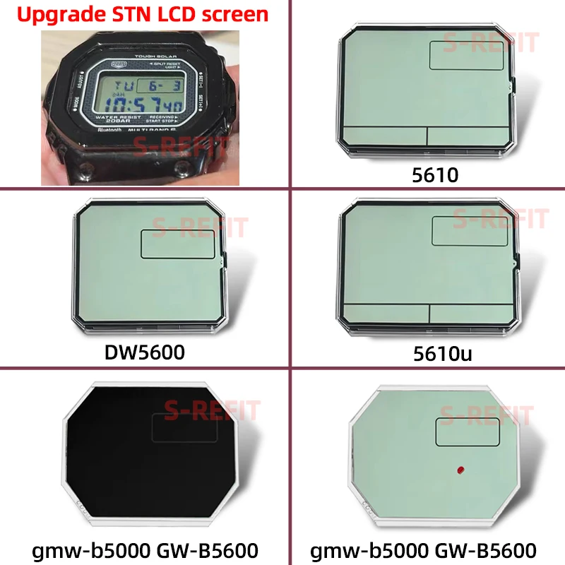 Pantalla LCD STN de alta definición 5600 5610, actualización para Casio GMW-B5000 DW5600 GW-M5610 5610U, pantalla de alto contraste