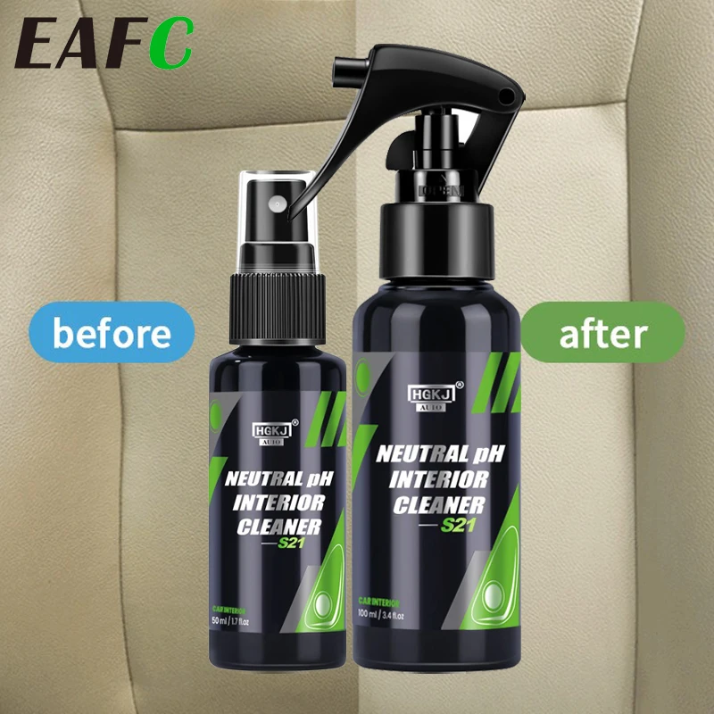 Car Interior Cleaning Spray Car Neutral 50/100MLHGKJ S21 Leather Seat Repair Cleaner Roof Dash Cleaning Foam Spray Car Care